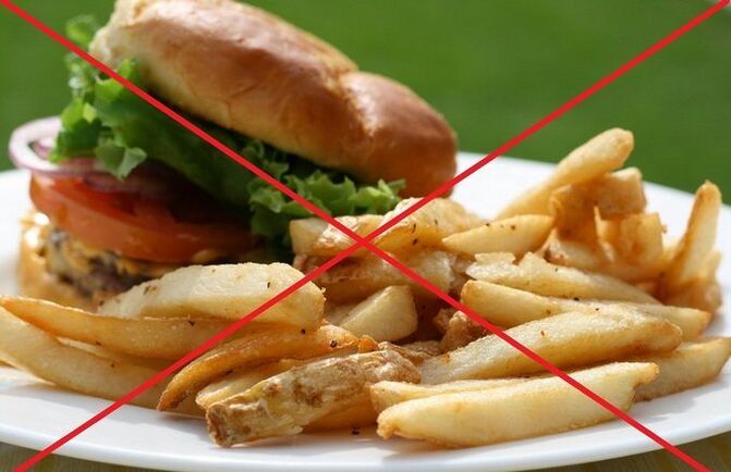 Ban on eating fast food because of degenerative spine disease